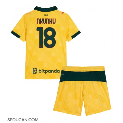 Dječji Nogometni Dres AC Milan Christopher Nkunku #18 Rezervni 2025-26 Kratak Rukav (+ Kratke hlače)